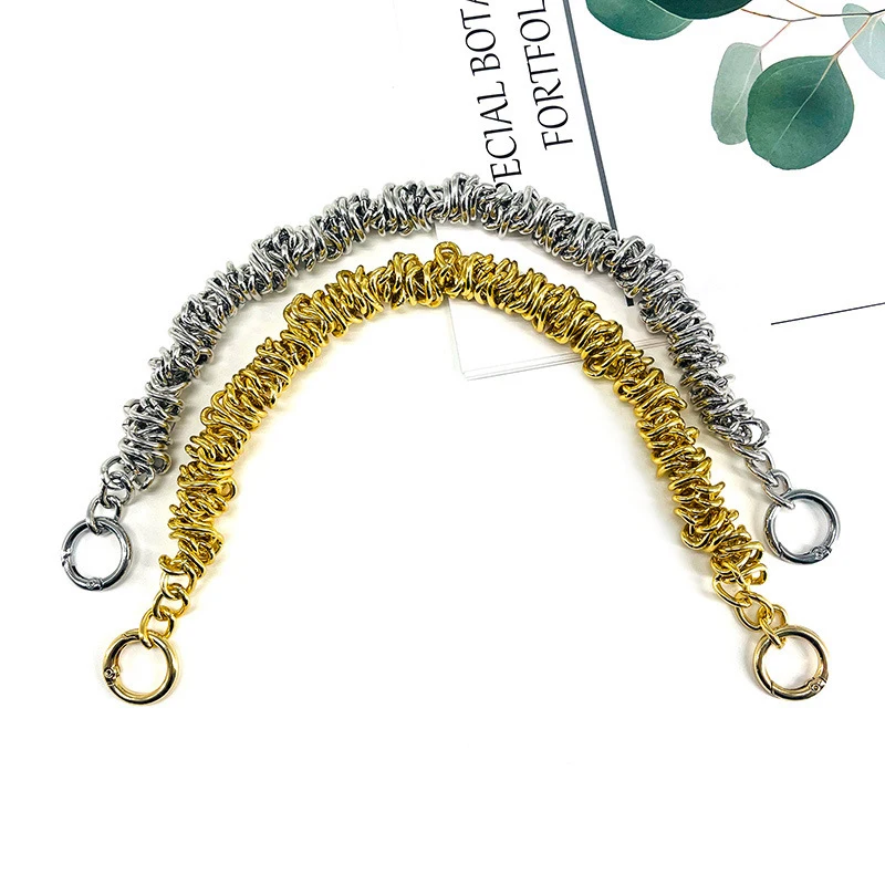 Exquisite Irregular Handbag Chain Metal Handle For Shoulder Bag Replacement Bag Parts Women Bag Accessories 37CM Short Bag Strap