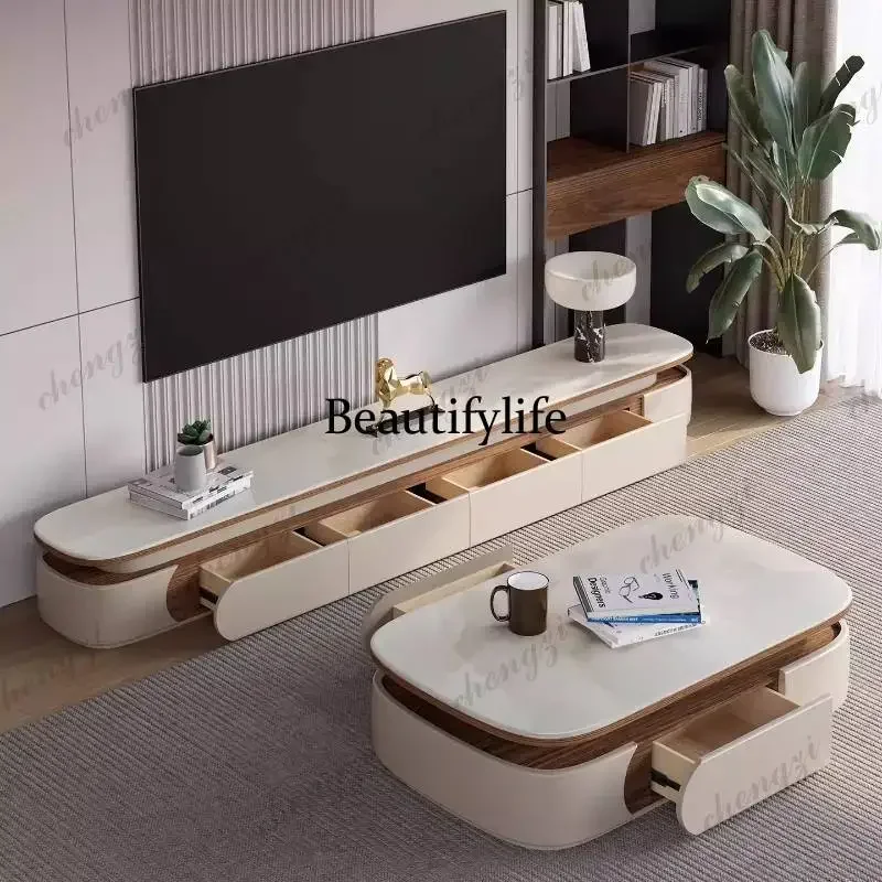 dd182dd182DD182Cheap Natural Tv Cabinet Beige European Glossy Luxury Modern Tv Cabinet Storage Nordic Unique Muebles Para Hogar