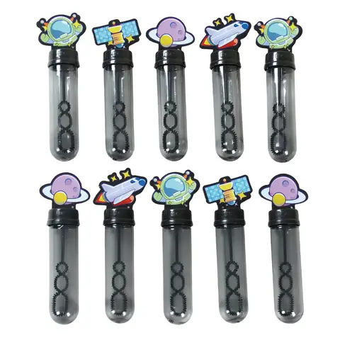 10pcs Cartoon Astronaut Moon Rocket Stick Bubble Wand Tube Gift for Kids Outer Space Theme Birthday Baby Shower Party Decor Gift
