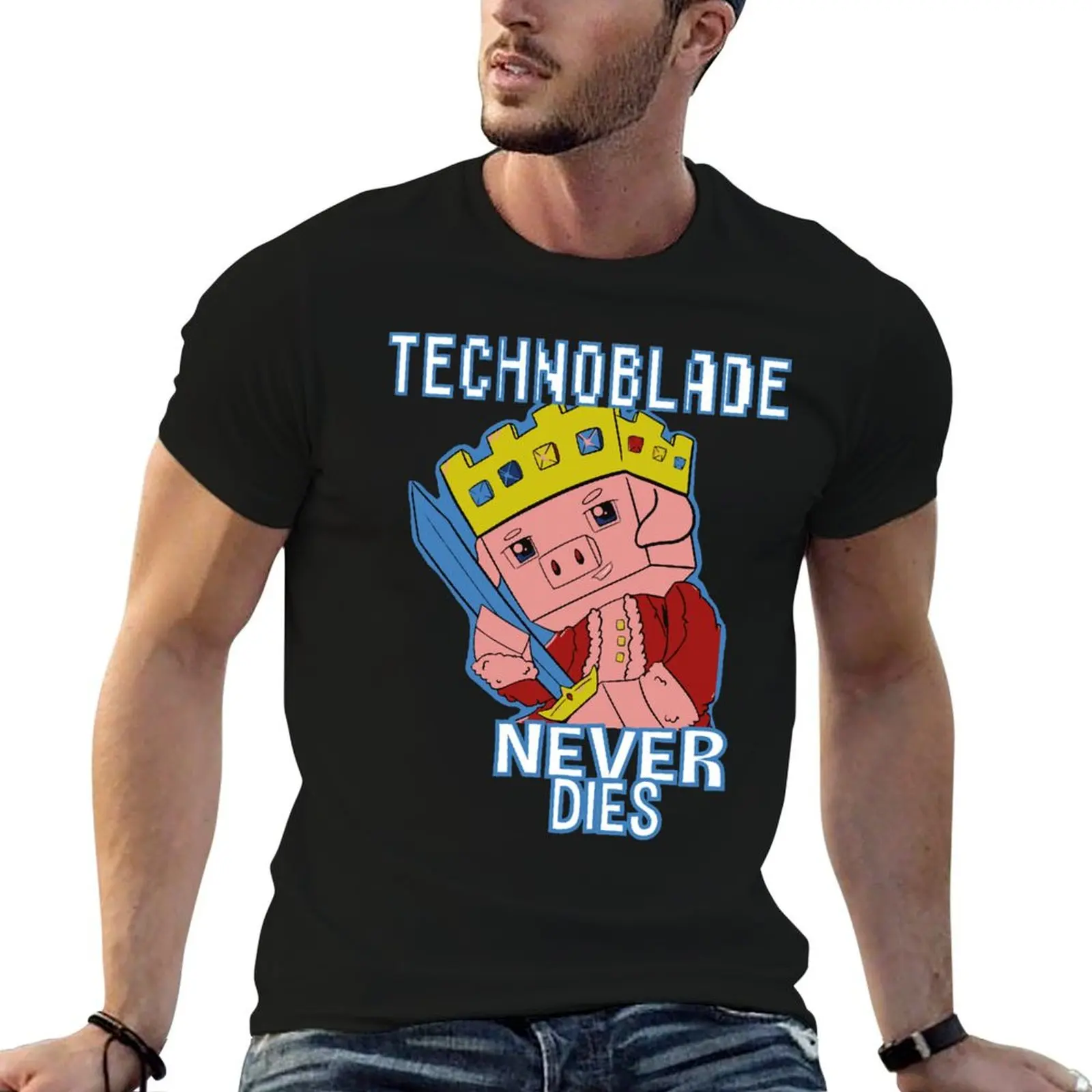 

cotton shirts Technoblade T-Shirt man graphic Classic Dies man t t shirts Never 100%