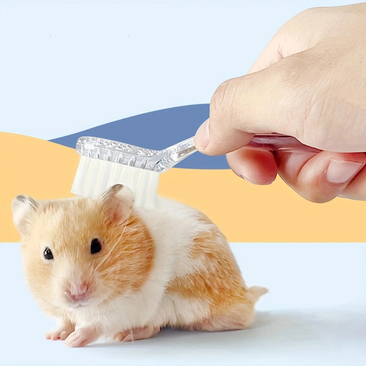 1pc Small Hamster Brush, Soft Bristle Massage Brush, Long Hair Hamster Cleaning Combing Brush, Bath Mini Brush