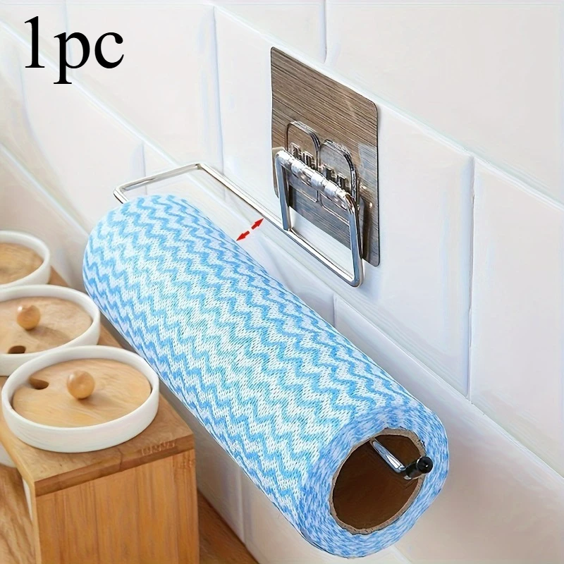 1pc Toilet Paper Holder A self-adhesive, nodrilling bathroom kitchen storage item that saves space for toilet paper distribution