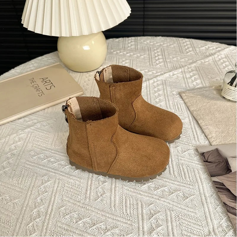 

2025 Children Casual Short Boots for Girls Autumn Winter New Fashion Korean Style Soft Bottom Anti-slippery Versatile Baby Shoes