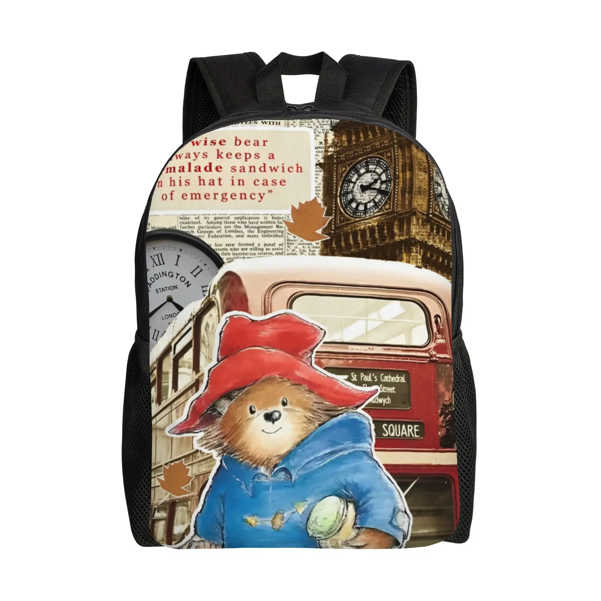 

Paddingtons Backpack for Men Women Teenage High School Work Daypack Cartoon Bear Movie Laptop Computer Canvas Bags with Pocket