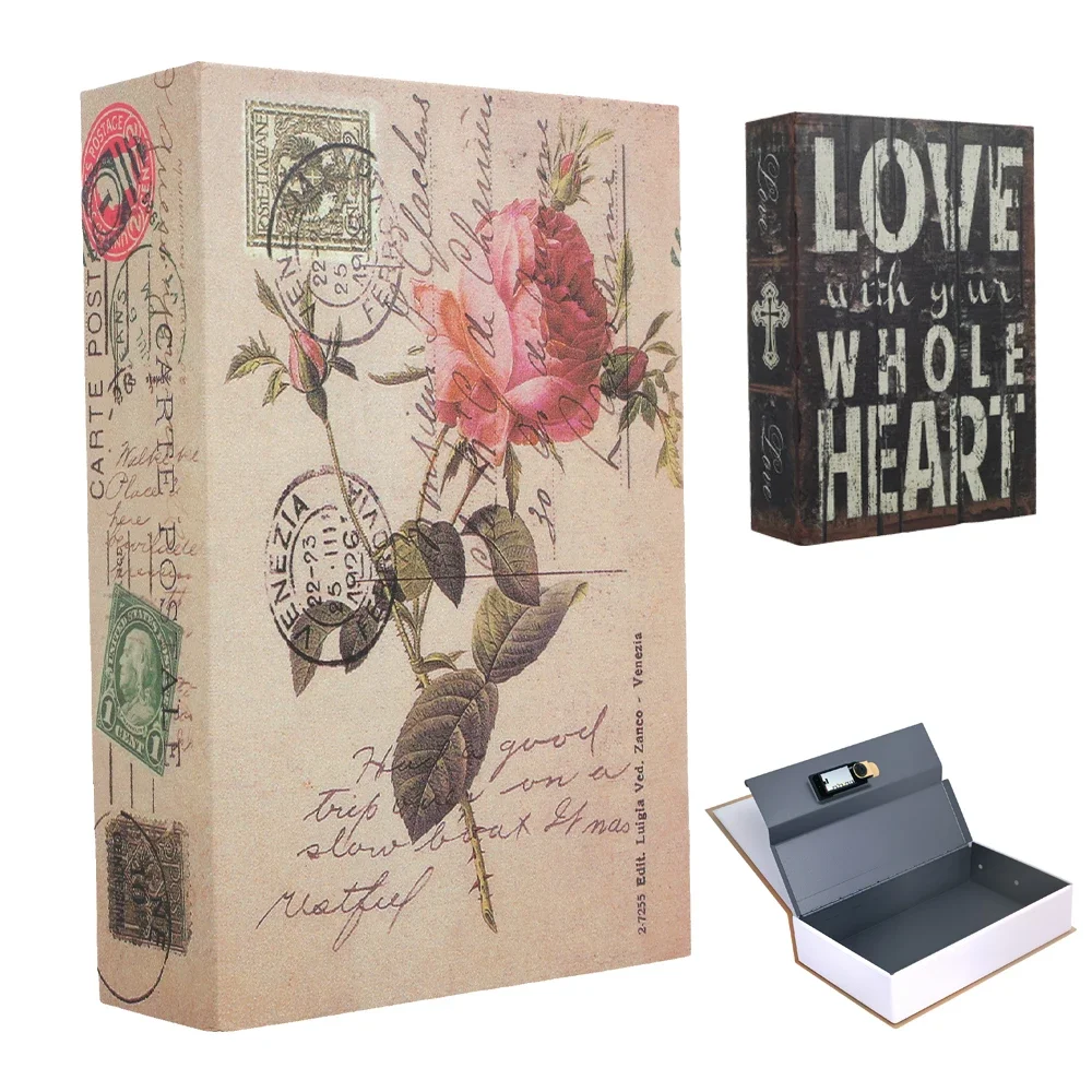 

Книжный сейф с защитным кодовым замком, декоративные наличные, ювелирные изделия, секретное домашнее хранилище, металлическая коробка, портативный замок для офиса