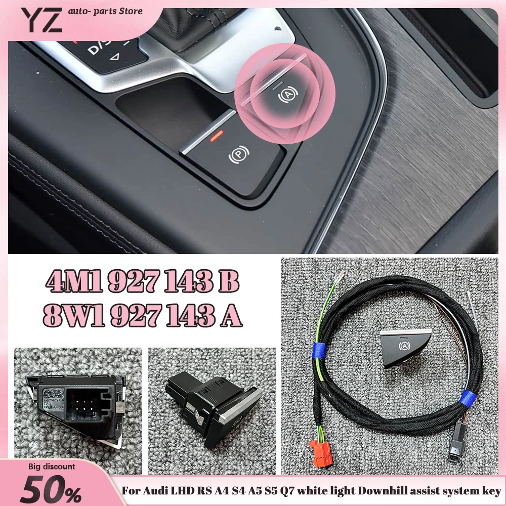 Para Audi LHD RS A4 S4 A5 S5 Q7 luz blanca sistema de asistencia para descenso llave 4M1 927 143 B 4M 1927143 B 8W1 927 143 A 8W 1927143 A