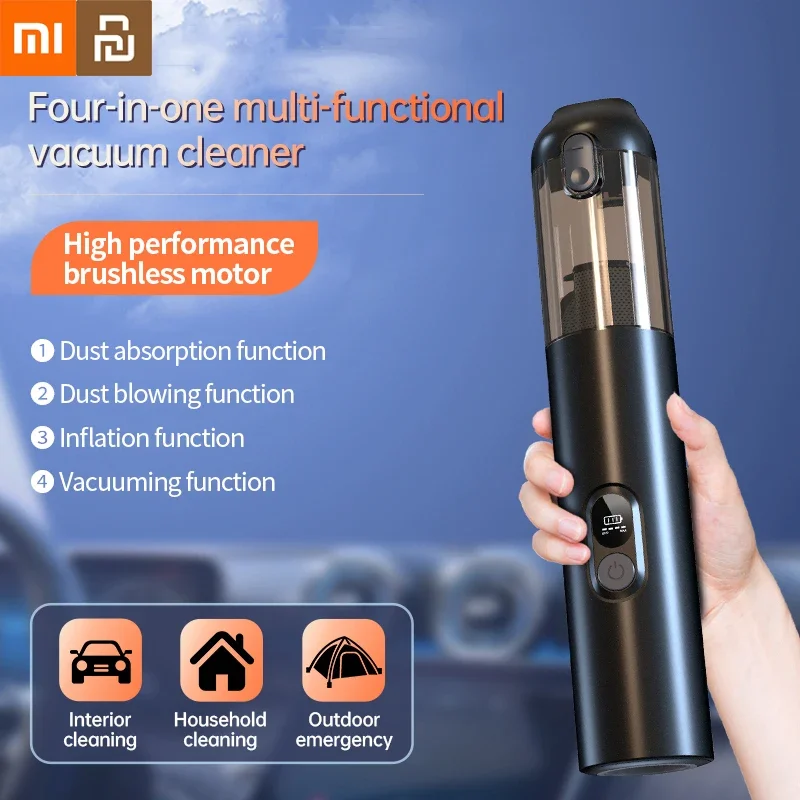 

Xiaomi Youpin Car Vacuum Cleaner Wireless Handheld HD Digital Display Multiple Filters Powerful Suction Inflator Dust Blower New