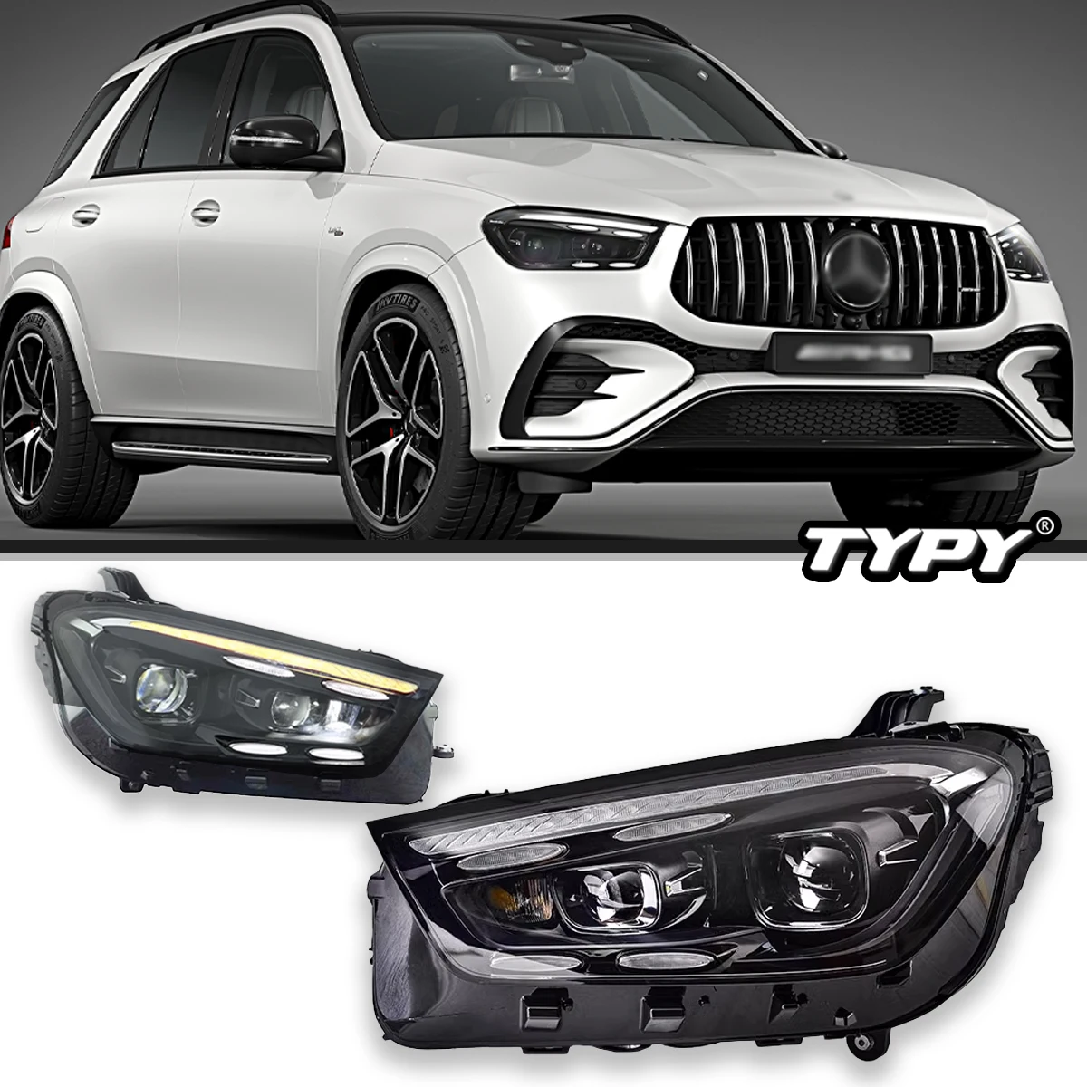 TYPY Car Lights For Benz GLE W167 Headlight 2020-2024 LED Projetor head Lamp Daytime Running Light Automotive Accessories