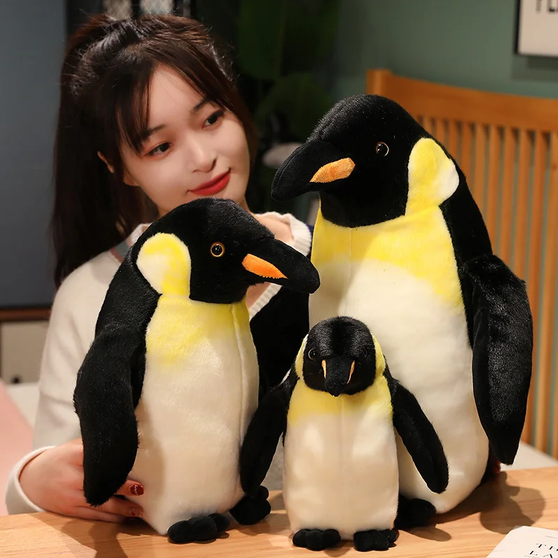 Lifelike Penguin Plush Toy Simulation Cute Penguin Family Stuffed Animals Reallife Antarctic Marine Animal Stuffed Dolls