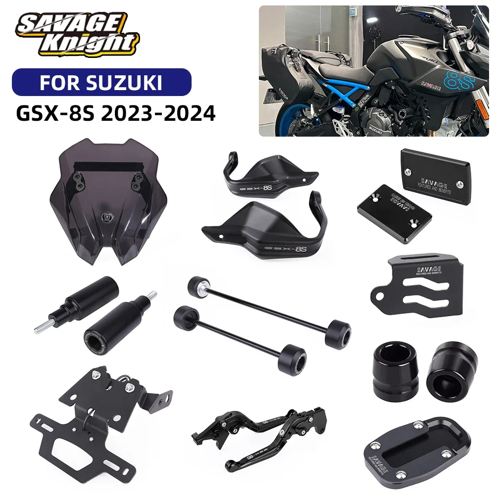 2024 GSX-8S Handguard Windshield Fluid Reservoir Cover For Suzuki GSX8S GSX 8S 2023 Frame Crash Sliders Motorcycle Accessories