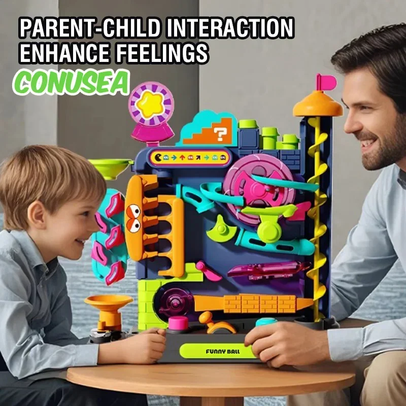Crazy Ball Game Interactive Mechanical Maze Toy STEM Educational Kids Ball Track Playset Puzzle Challenge Gift for Boys Girls