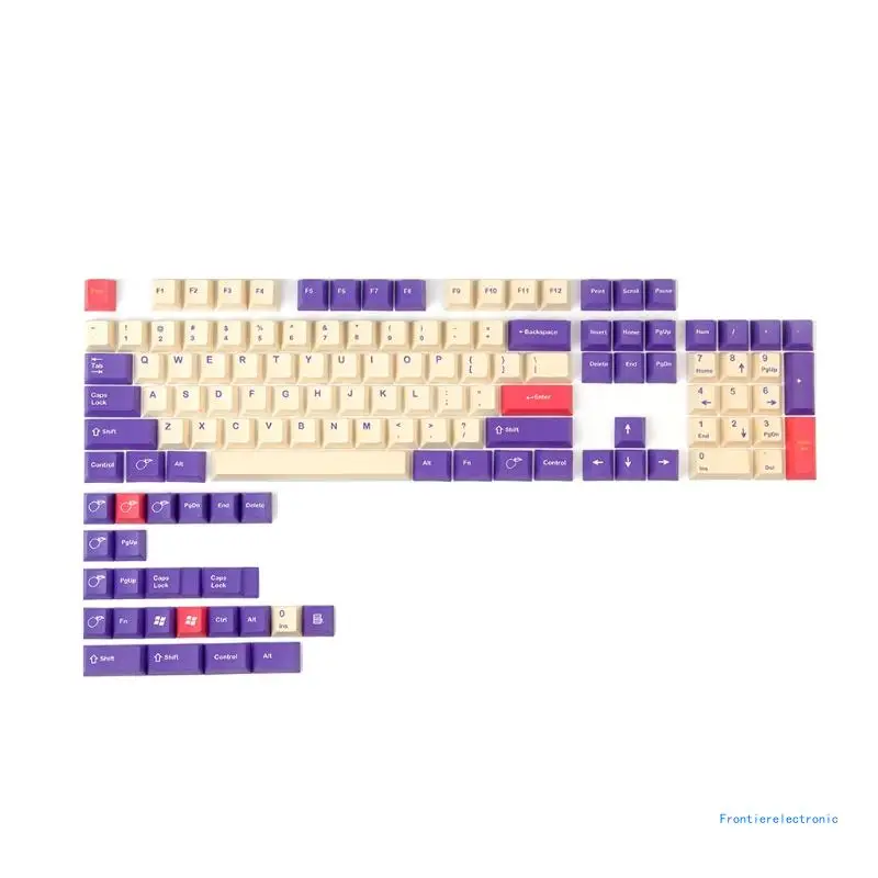 Plum Theme for Key PBT 5 Sides Dye Sublimation Keycaps for MX Mechanical Keyboard Cherry for 128 DropShipping