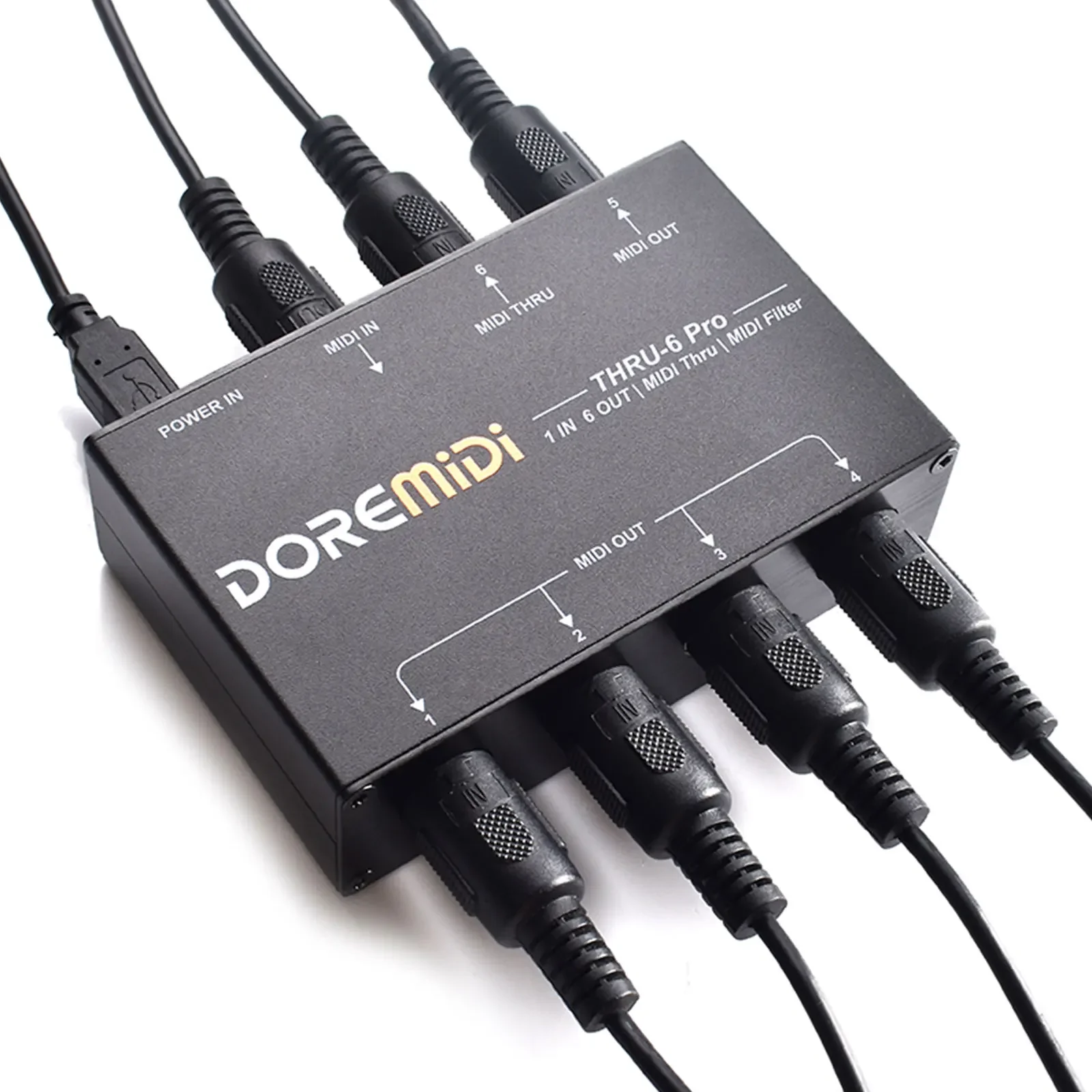 

Midi Thru 6 Pro 1 In 6 Out Midi Splitter 6 Channels with Filter Usb Output for Pc Daw Music Production