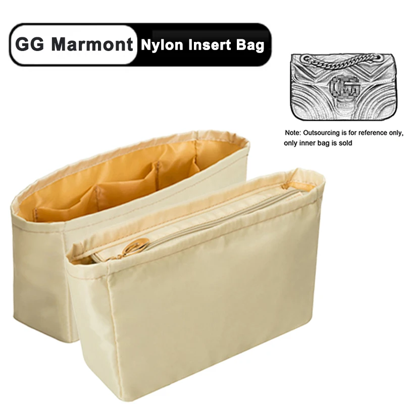 EverToner Make up Organizer Insert Bag For GG Marmont Bag,Travel Nylon Liner Purse Portable Multifunction Cosmetic Bag