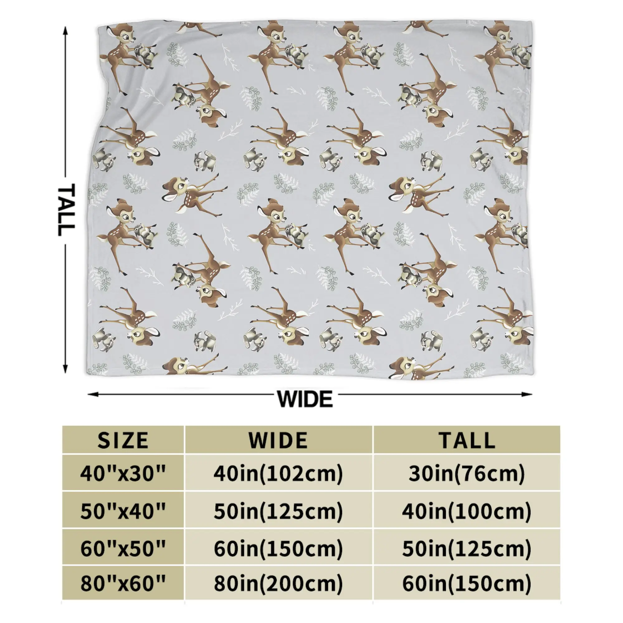 بامبي أرنب نمط الفانيلا البطانيات أنيمي الإبداعية رمي البطانيات للمنزل فندق أريكة 150*125 سنتيمتر أفخم رقيقة لحاف