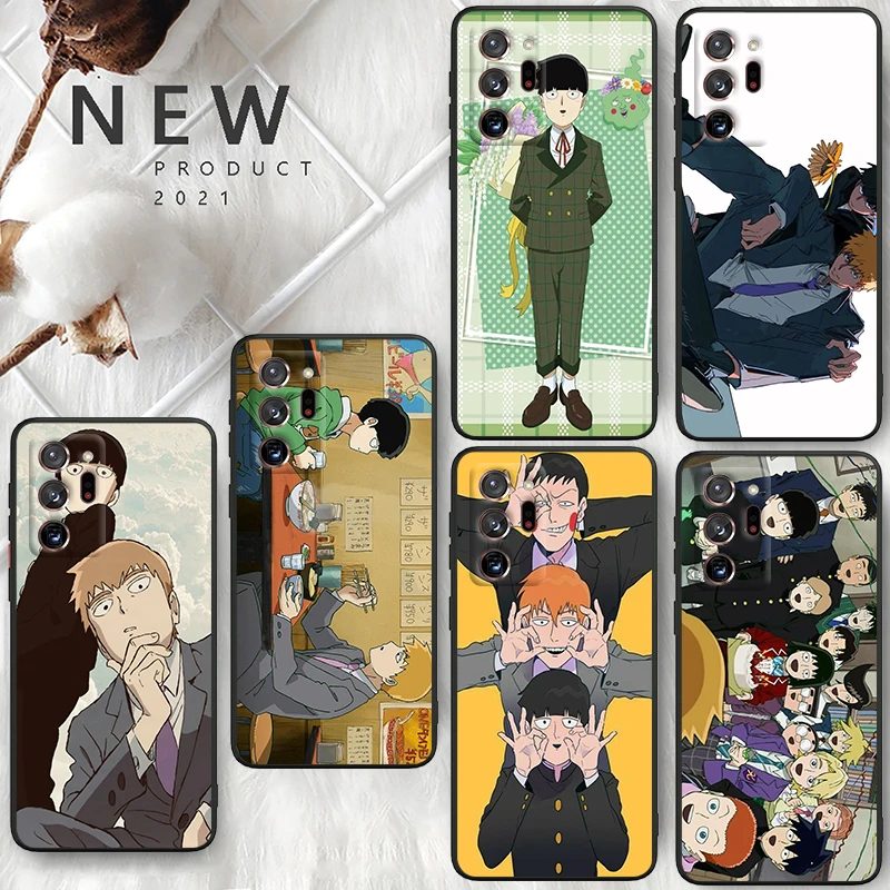 Anime Mob Psycho 100 For Samsung A55 A35 A25 A15 A14 A73 A53 A13 A05S A03S A02S A71 A52 A32 Black Soft Phone Case