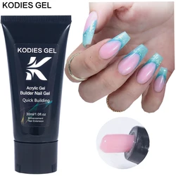 KODIES GEL Latest Acrylic Gel 30ML Poly Nail Gel Polish Pink Semi Permanent UV Construction Sculpt Polygels for Nails Extensions