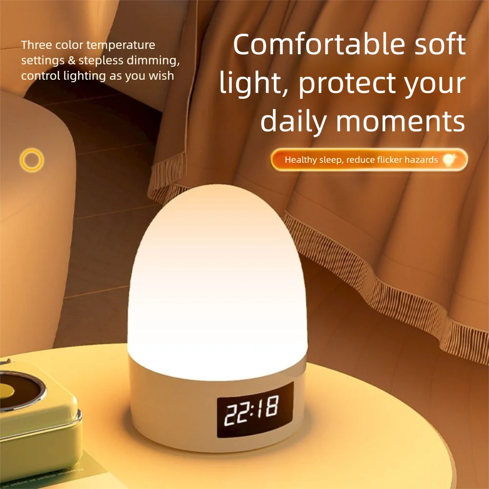 3 Color Touch Night Light Dimming Eye Protection Bedroom Bedside Lamp Timer Function Remote Control LED Table Lamp Bedroom