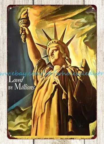 Schlitz Brewing Co Liberty Statue metal tin sign dorm room wall art