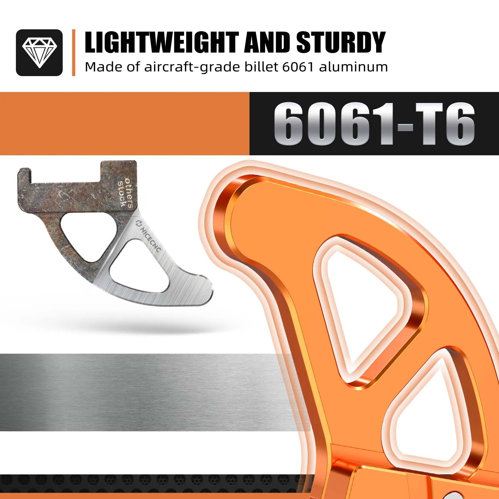 NICECNC Bremsscheibenschutz hinten für KTM EXC 300 EXC XCW XCFW EXCF SX SXF XC XCF 125 250 350 450 530 2004–2022 für Husqvarna TE300