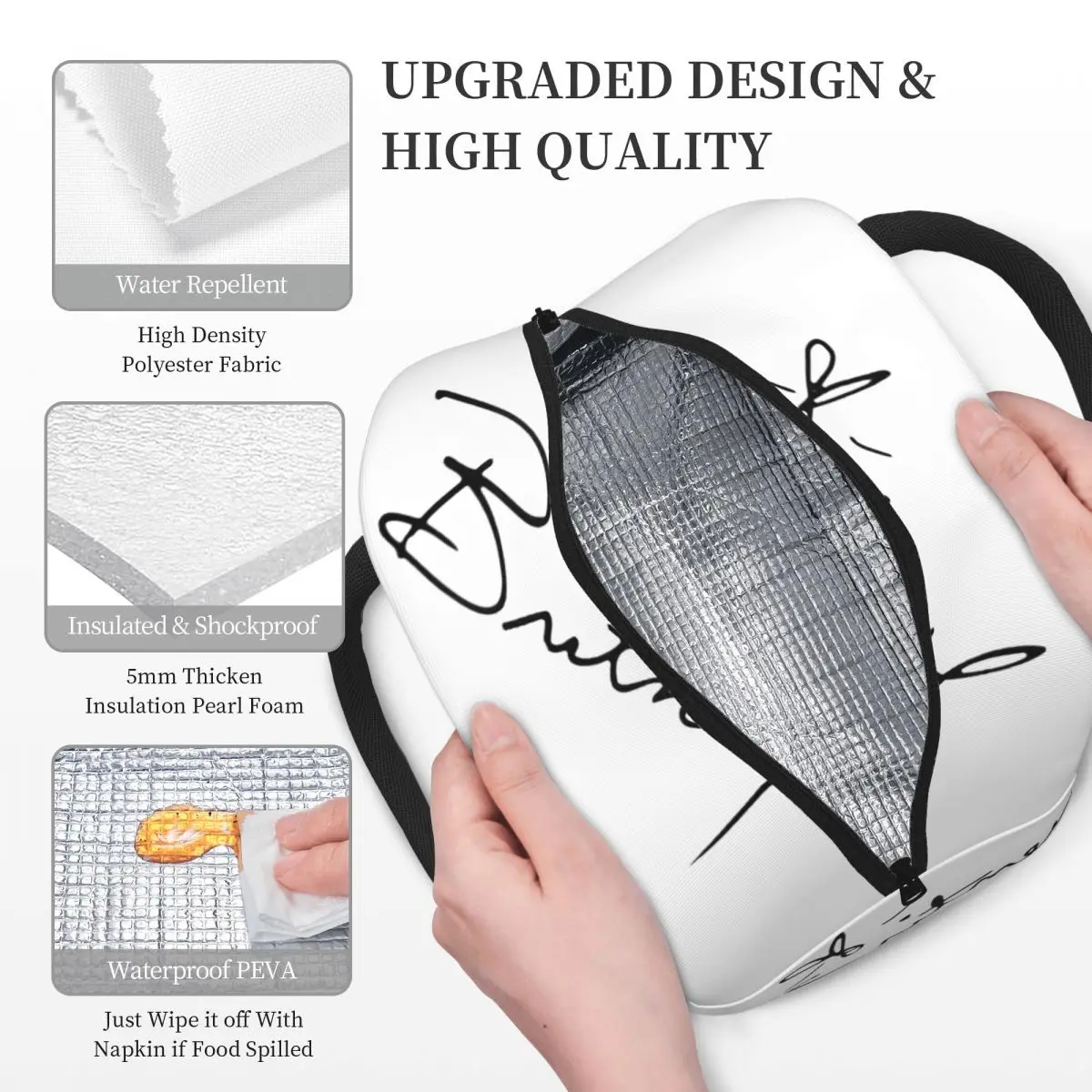 Britney Spears SIGNATURE Lunchtaschen, isolierte Bento-Box, tragbare Lunchtasche, Picknicktaschen, Thermotasche für Damen, Studenten, Schule