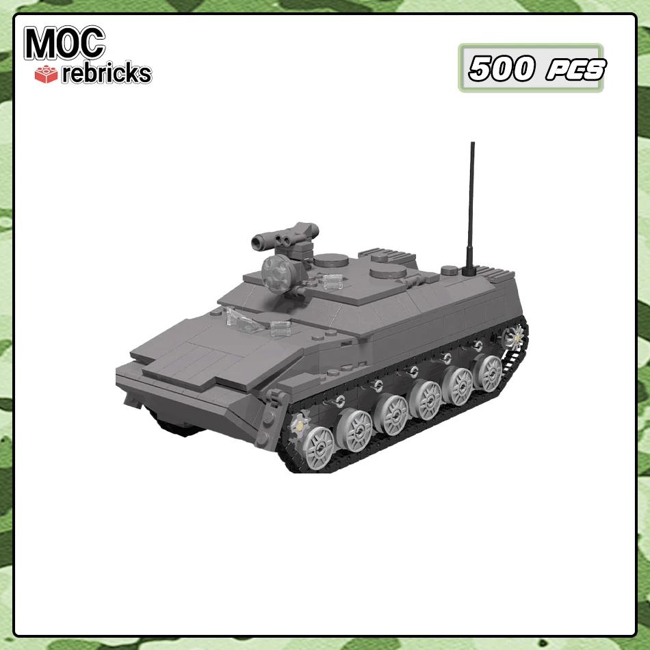 

MOC BTR-D Tank Building Blocks Military Modern Airborne Tracked APC Vehicle Army Soldier Carrier Bricks Toys for Adult Gift
