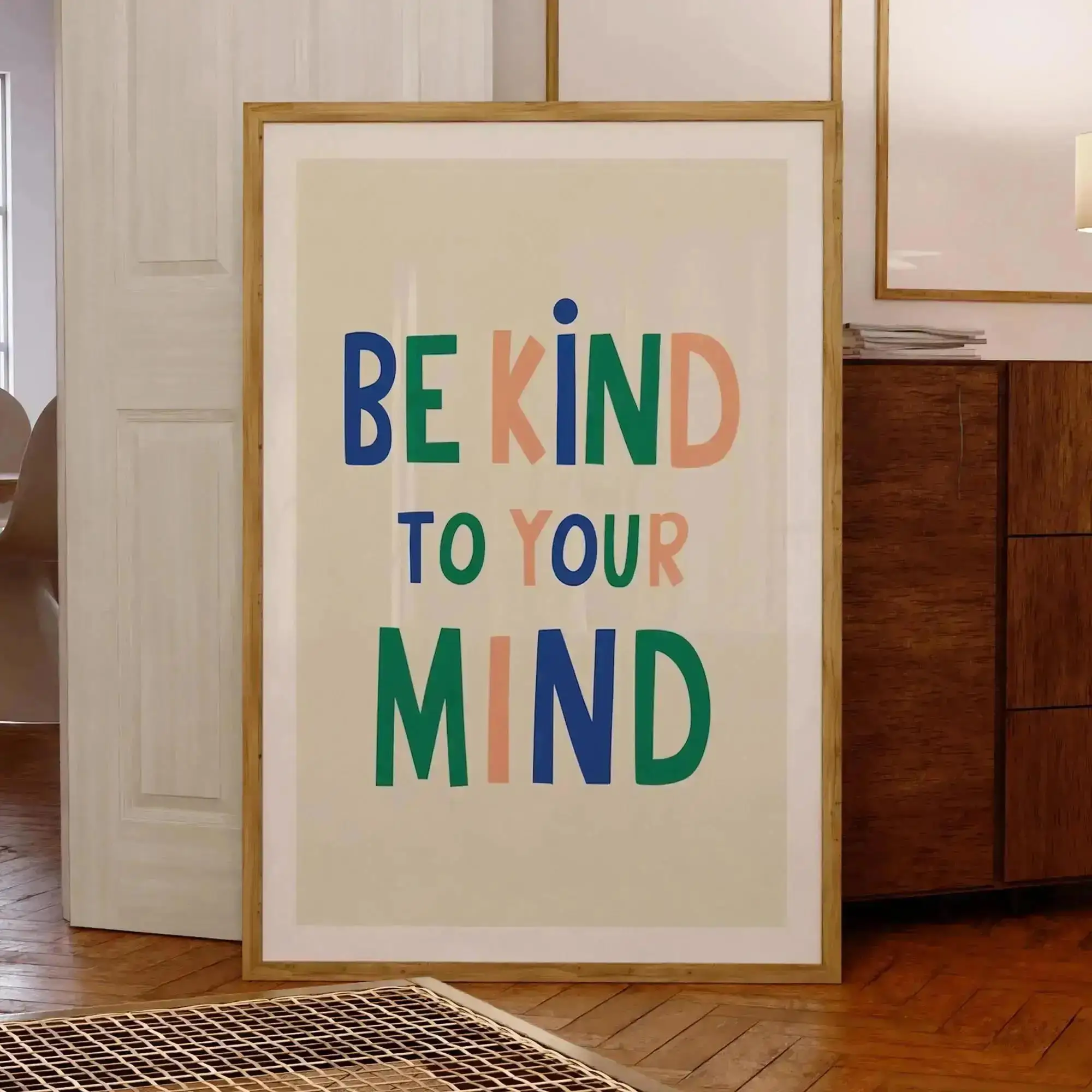 Be Kindto Yourmind Wandkunstdrucke, Leinwandgemälde, Poster, Bild für Wohnzimmer, Esszimmer, Schlafzimmer, Heimdekoration