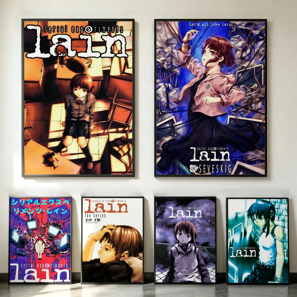 anime Serial Experiments Lain Poster Poster HD Trendy SelfAdhesive Wall Art Print For Living Room Bedroom Dorm Office Home Gift