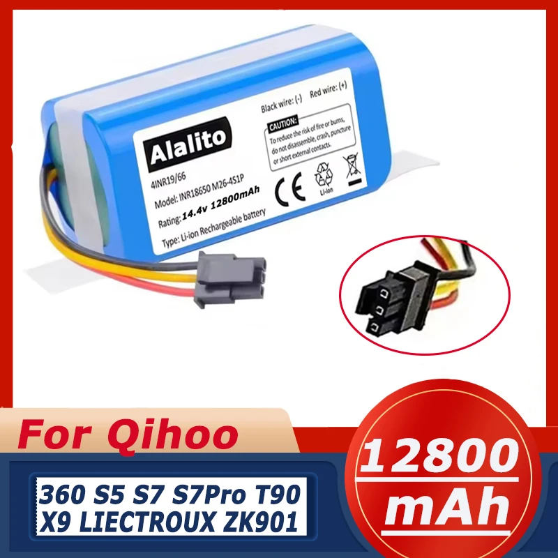 2800-12800 мАч, 14,4 В, аккумулятор для Qihoo 360 S5 S7 S7Pro T90 X9, запасные части для робота-пылесоса