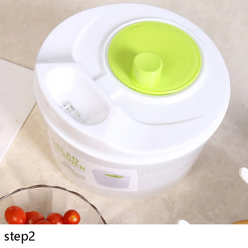 Vegetables Salad Spinner Lettuce Leaf Vegetable Dehydrator  Washer  Crisper Strainer For Washing Drying Leafy.