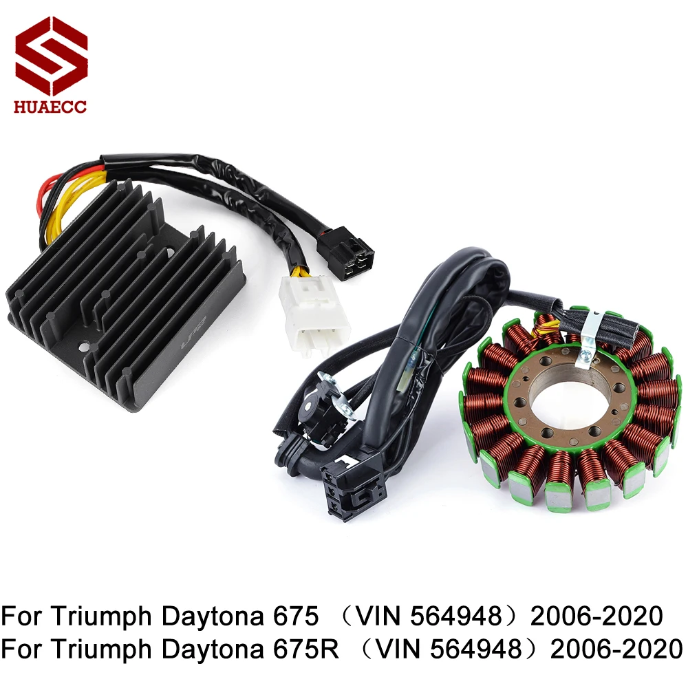 

Generator Stator Coil + Voltage Regulator Rectifier for Triumph Daytona 675 675R (VIN 564948) 2006-2020 2019 2018 2017 2016 2015