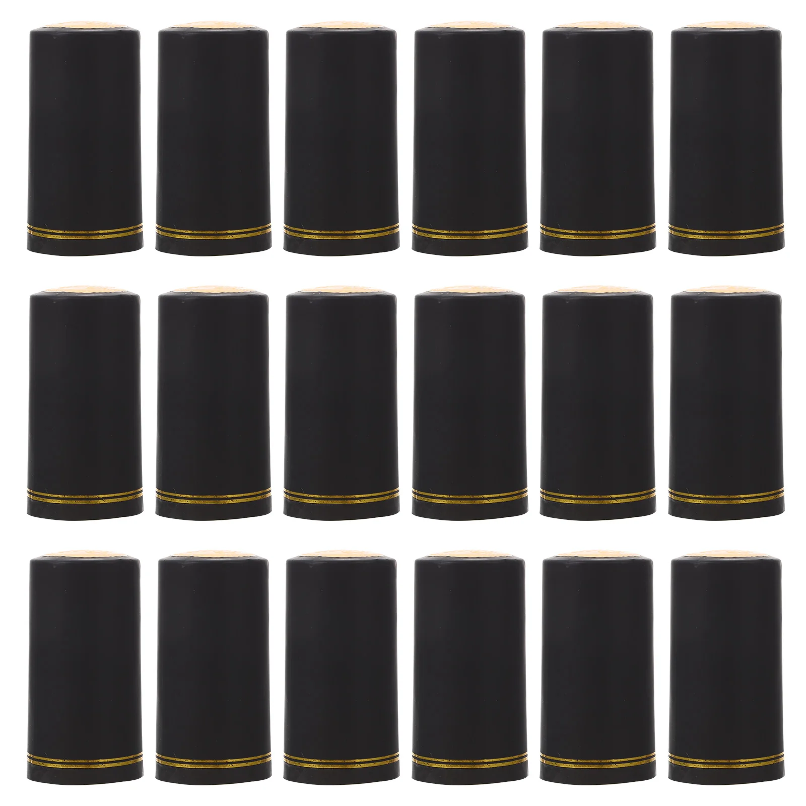 

100pcs Bottle Caps 30mm Black Gold Ring Heat Shrink Sealing Covers PVC Fit Most Bottles Home Bars Restaurants