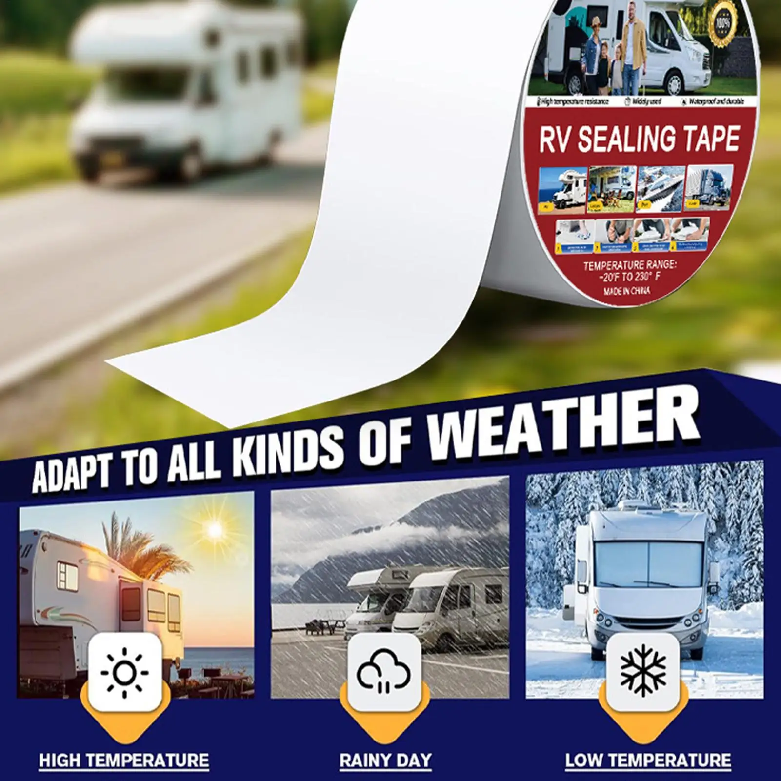 Butyl Waterproof Tape All Weather Self-Adhesive Leakproof Aluminum Foil Tape for Metal Roof Leak Repair, RV Rubber Roof