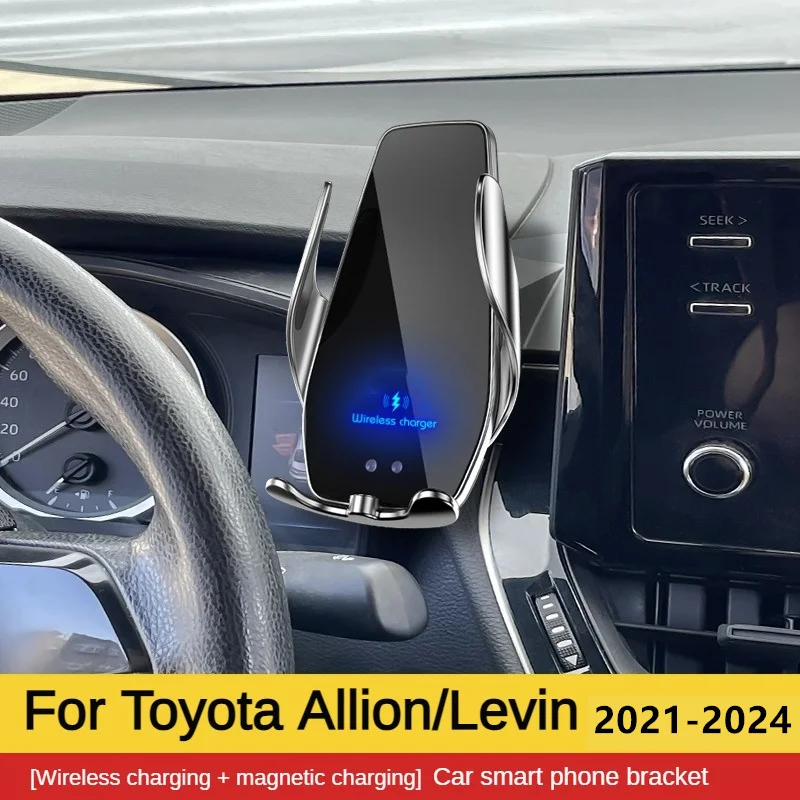 Suporte para Celular com Carregador Sem Fio para Toyota ALLion Levin 2021-2024, Suporte de Navegação GPS com Rotação de 360 Graus