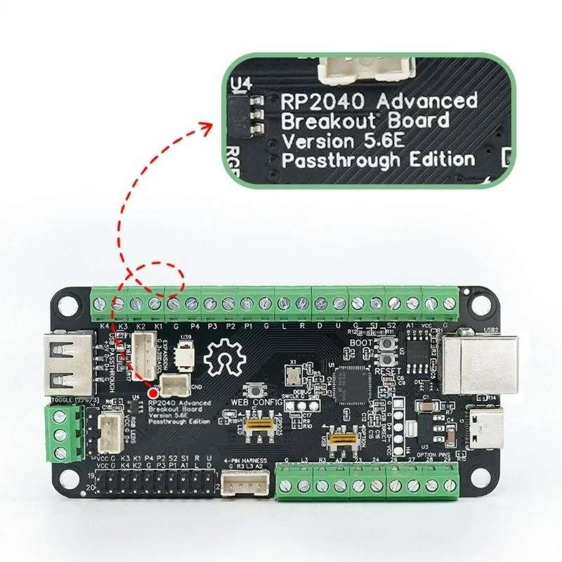 Tablero V5.6E RP2040 Pase combate pases USB avanzado para pelea multiplataforma Hitbox D2RC