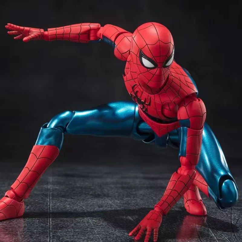 

Bandai SHF Spider-Man New Red and Blue Battle Suit Dutch Brother Heroes No Return Homemade Battle Suitable Doll Model
