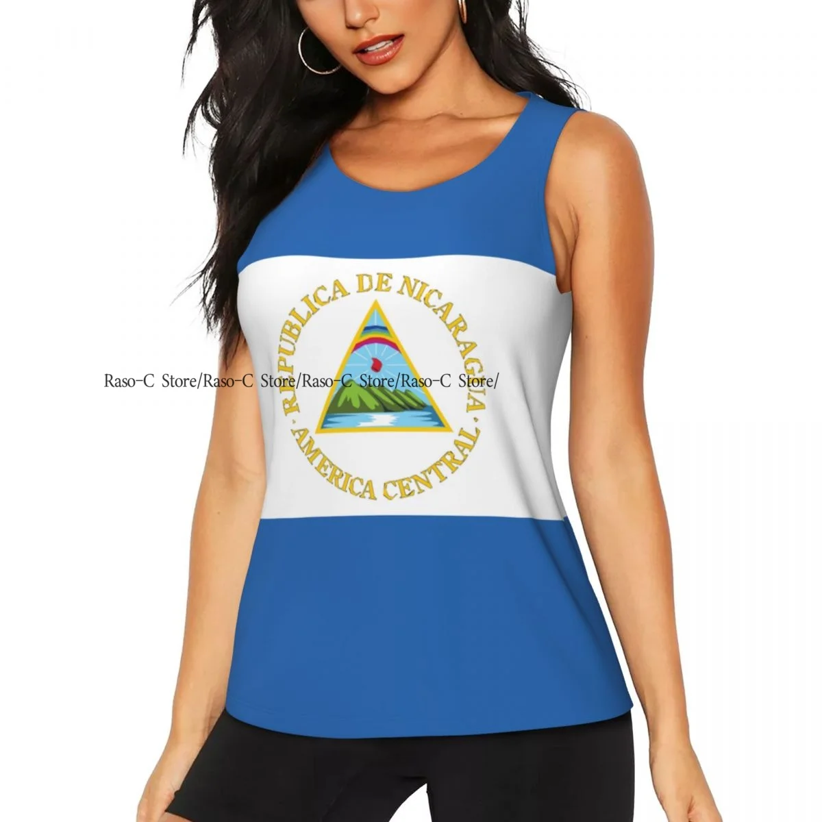 

Women Fitness Sexy Yoga Vest Nicaraguan Flag Gym Sports Top Tank Female