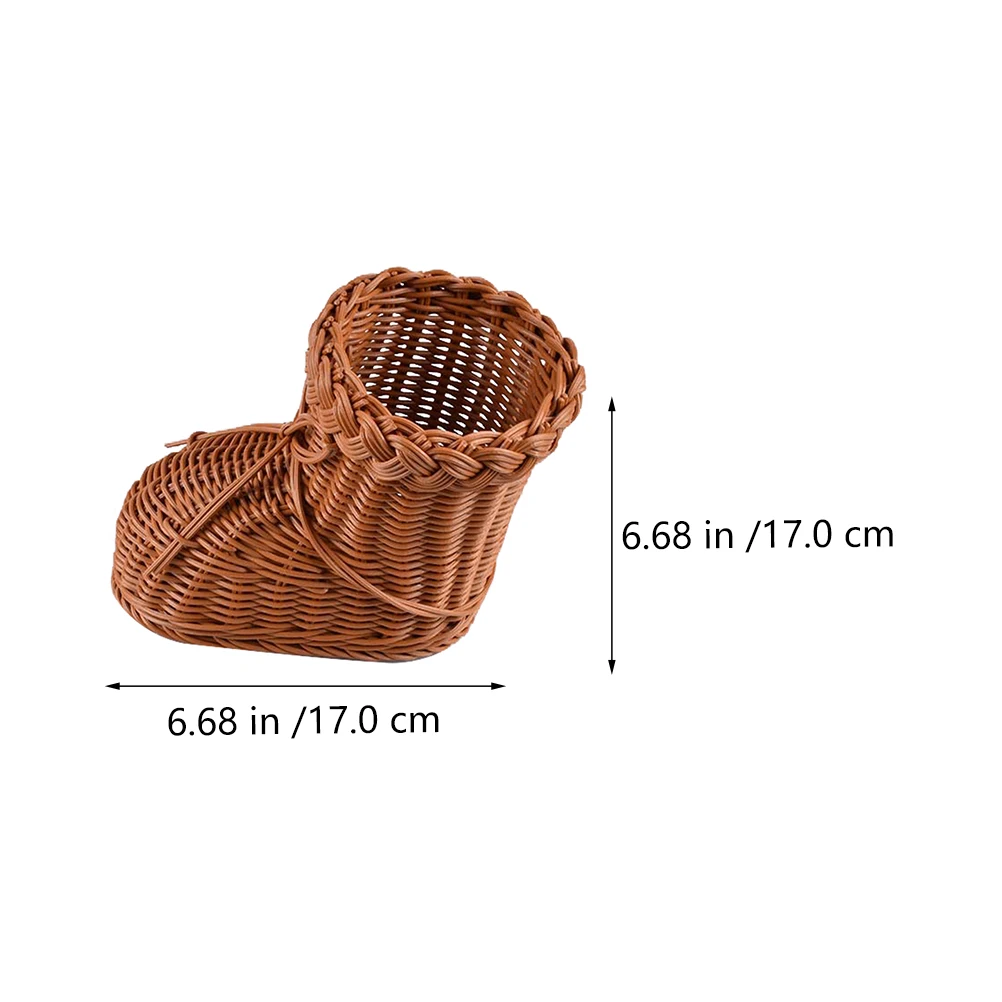 

Rattan Woven Storage Basket Handwoven Decoration Basket For Christmas Household Use Brown Natural Fruit Snack Organizer