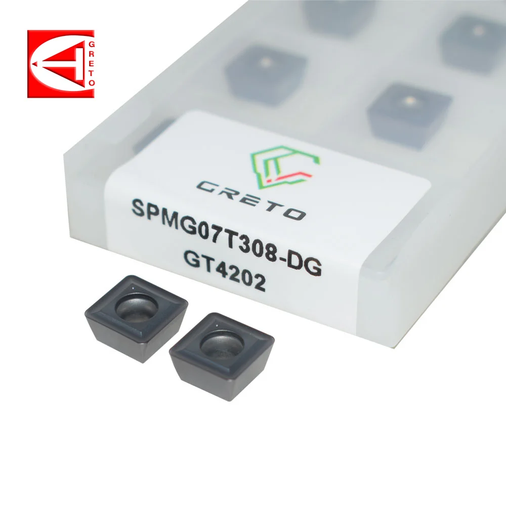 

GRETO SPMG07T308-DG GT4201 GT4202 режущие пластины из цементированного карбида металлические фрезерные инструменты SPMG 07T308