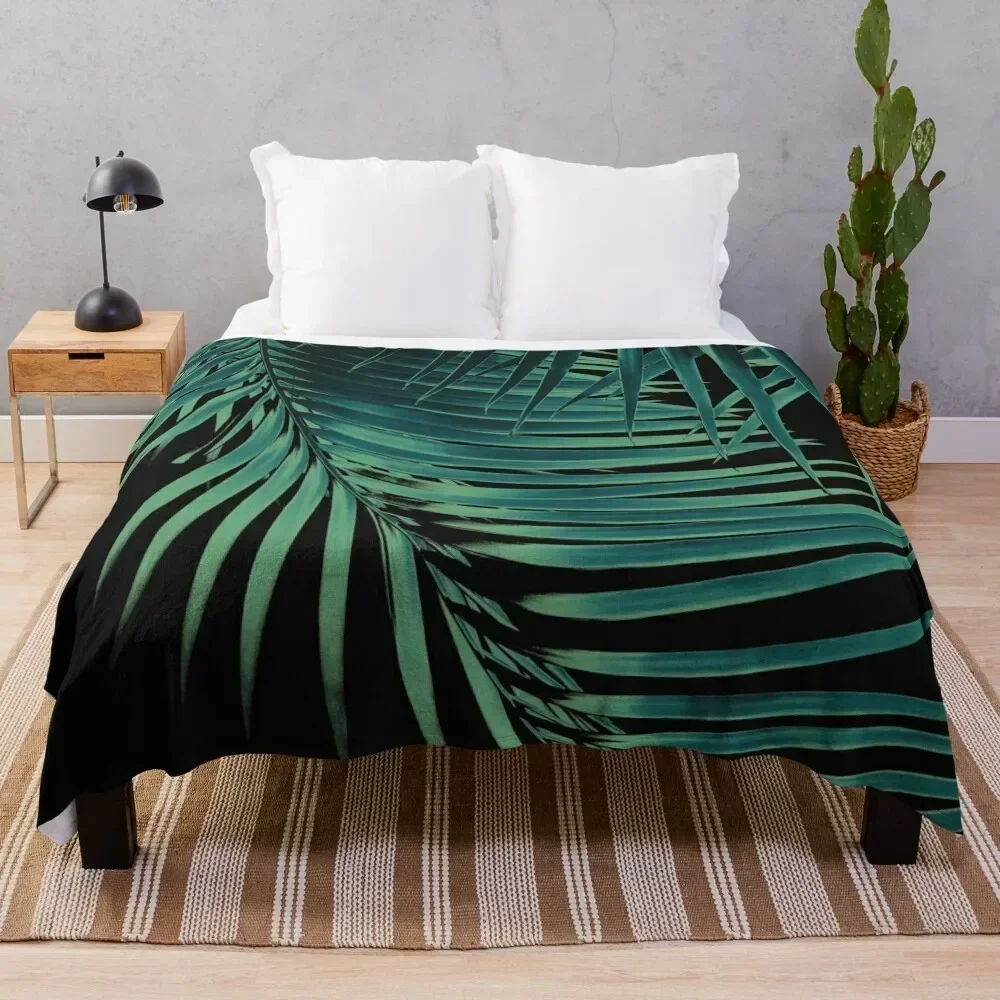 

Palm Leaves Green Vibes #5 #tropical #decor #art Throw Blanket Outdoor Soft Blanket for Picnic Beach Camping