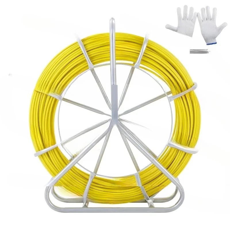 Fiberglass Fish Tape 425/492/600/656ft Duct Rodder Wire Puller Fishing Tools For Wall Electrical Conduit
