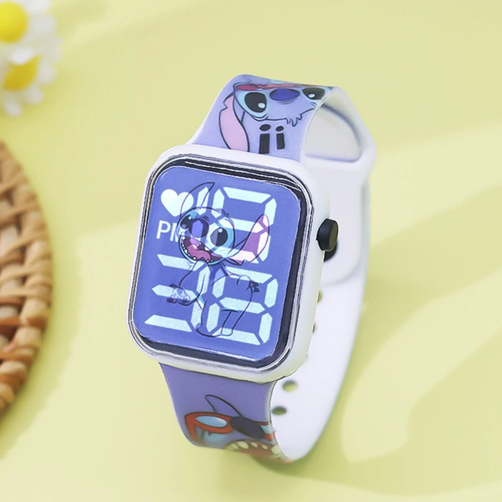 새로운 디즈니 스티치 어린이 시계 소년과 소녀 어린이 전자 시계 패션 디지털 시계 여성 Relógio Infantil