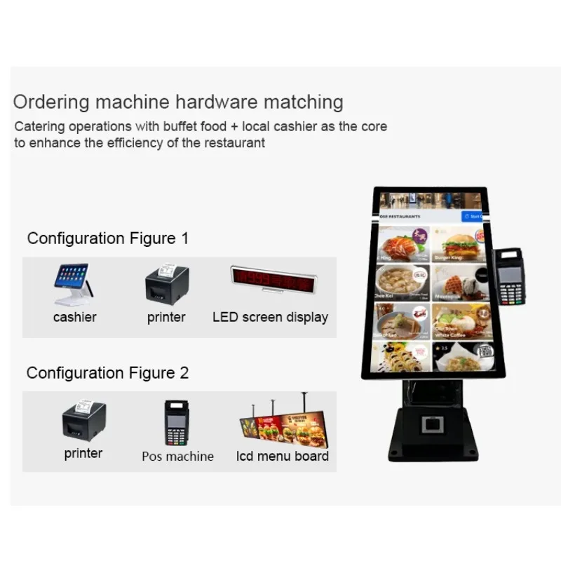 【Hot Sale】21.5Inch Desktop Self-Service Payment Pos Terminal Android Sales Kiosks Self Order Menu Screen Terminal Kiosk Fast Foo