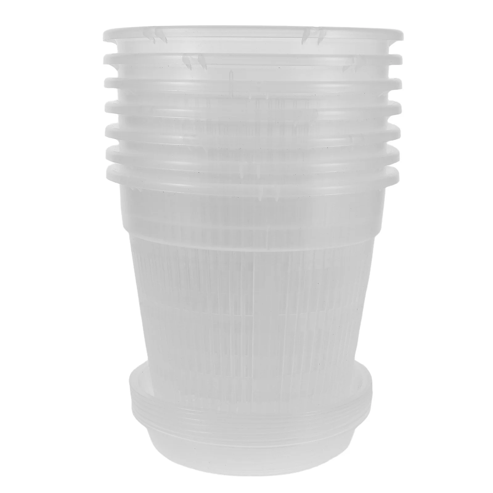 

7Pcs Butterfly Orchid Pots Clear Resin Slotted Breathable Planters Nesting Drainage Tray Indoor Outdoor Phalaenopsis Root