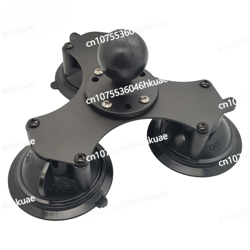 1.5-Inch Three-suction Cup Bracket Compatible with Walkie-talkie Navigator Mobile Phone Fixing, Ball Head Accessories