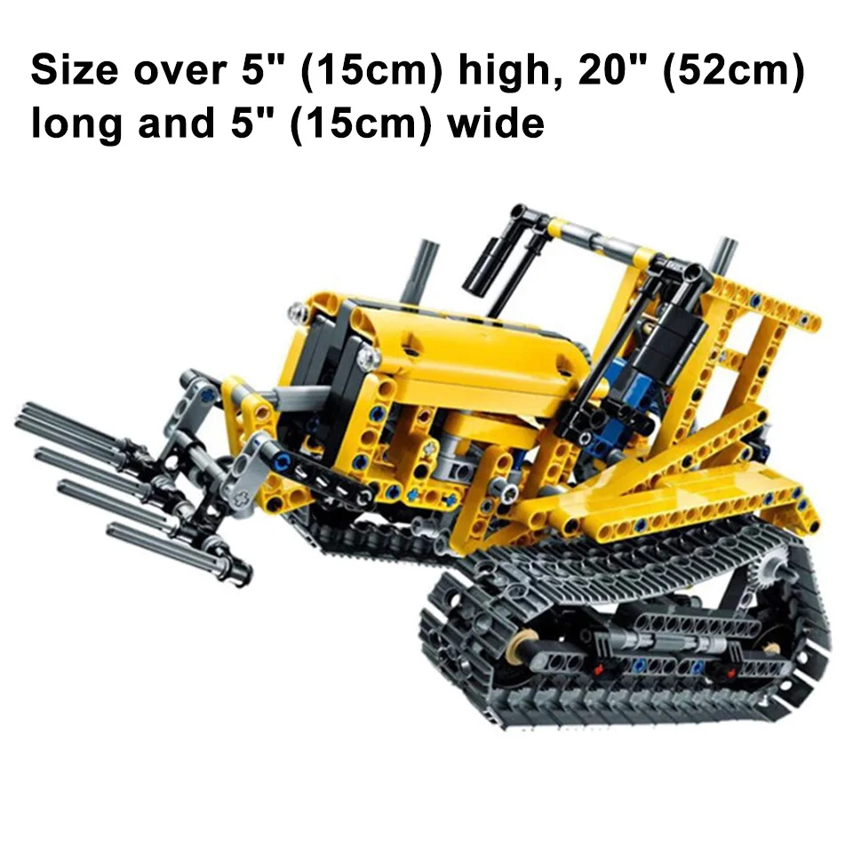 720 Piece Bricks Motorized Excavator Tracked Tractor Car Set Technical MOC Model Building Block Toy For Kids Boy Birthday Gifts