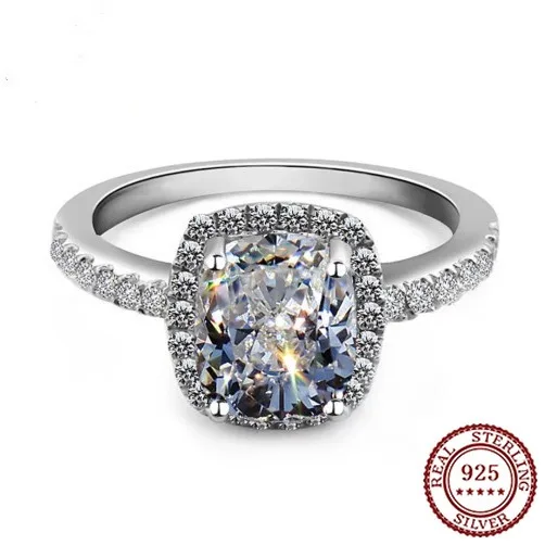 

2025 Новое модное кольцо из чистого серебра 925 пробы, классическое темпераментное атмосферное модное классическое женское кольцо с цирконом