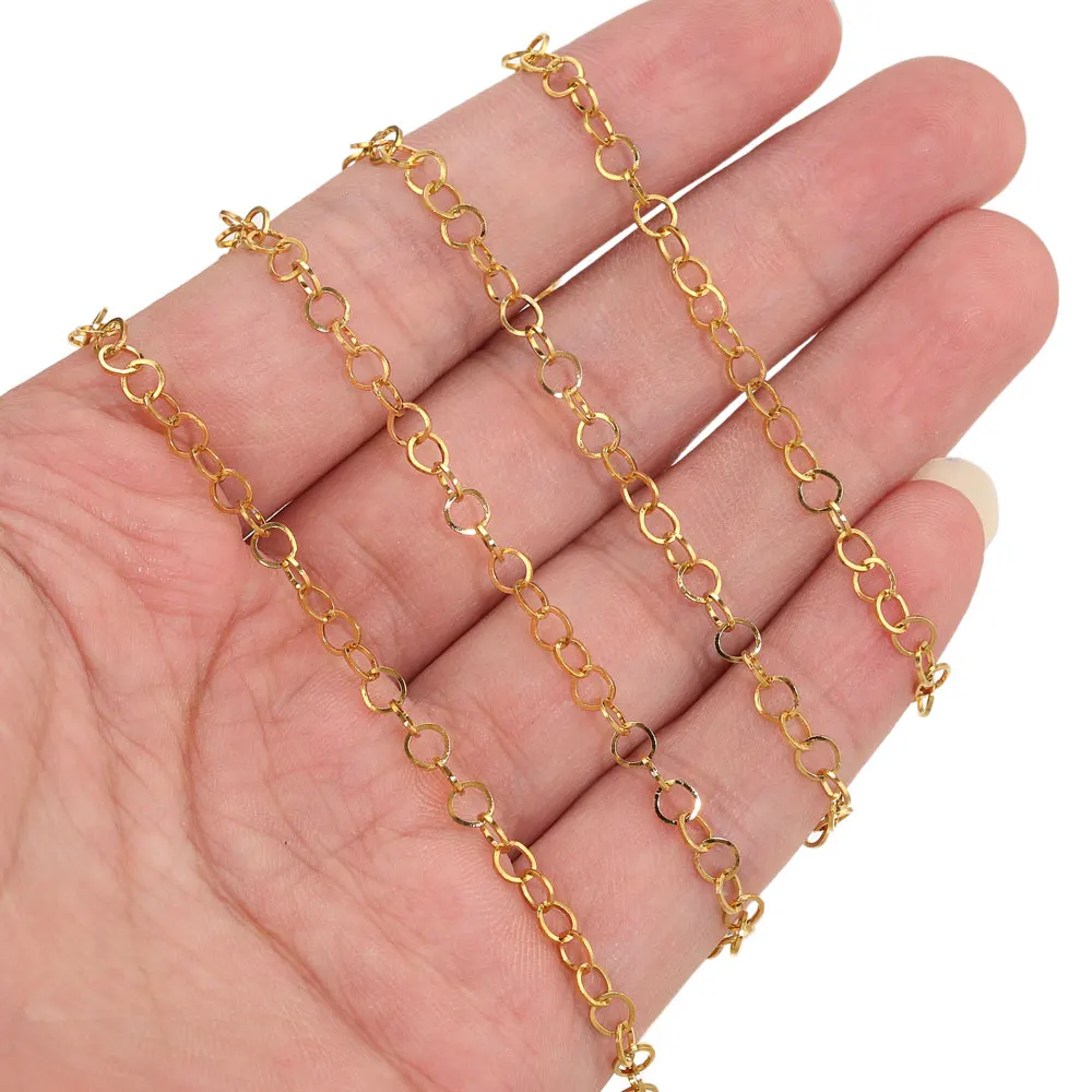 2 Meter 2-5 mm Edelstahl-O-Ketten für die Schmuckherstellung, Halskette, Armband, handgefertigte Kette, Schmuckzubehör, Gliederketten, Großpackung – Detail 6