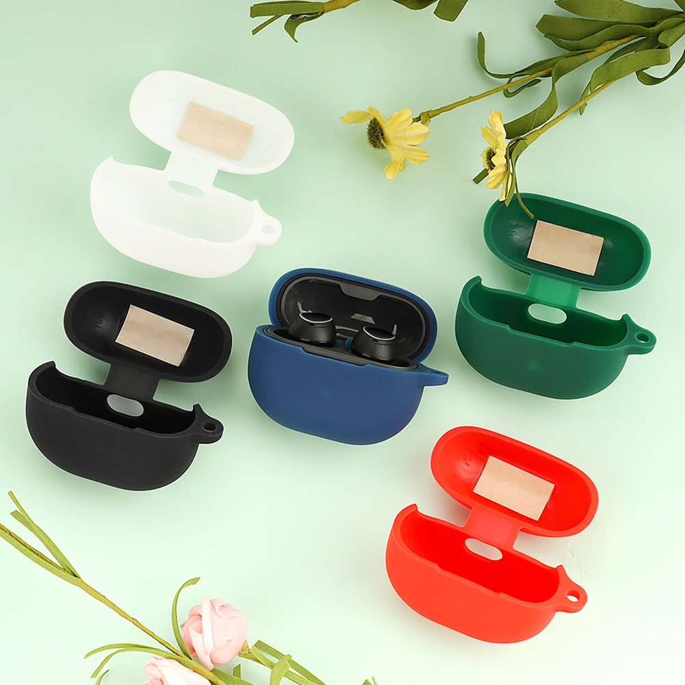 Cover For SoundPEATS Mini Pro Soft Silicone Cover with Carabiner Shockproof Wireless Earphone Sleeve Anti Dust Washable Cover