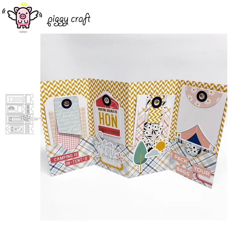 

Металлические вырубные формы Piggy Craft для скрапбукинга, трафареты для вырезания этикеток, рамок, ножей и штампов для бумаги